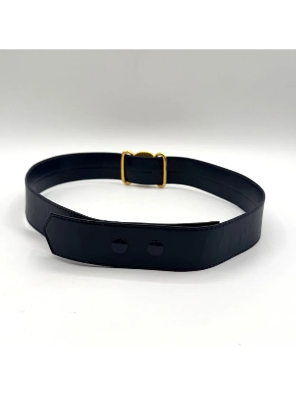 Vintage Cruise London Paris Rome Navy Blue Snap Belt Anchor Buckle Size 12